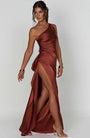 Satinstreifenabendkleid mit einem Schulterträger - Vivienne
