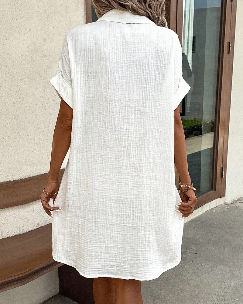 Sommerkleid mit Knopfverschluss und kurzen Ärmeln – Lotte