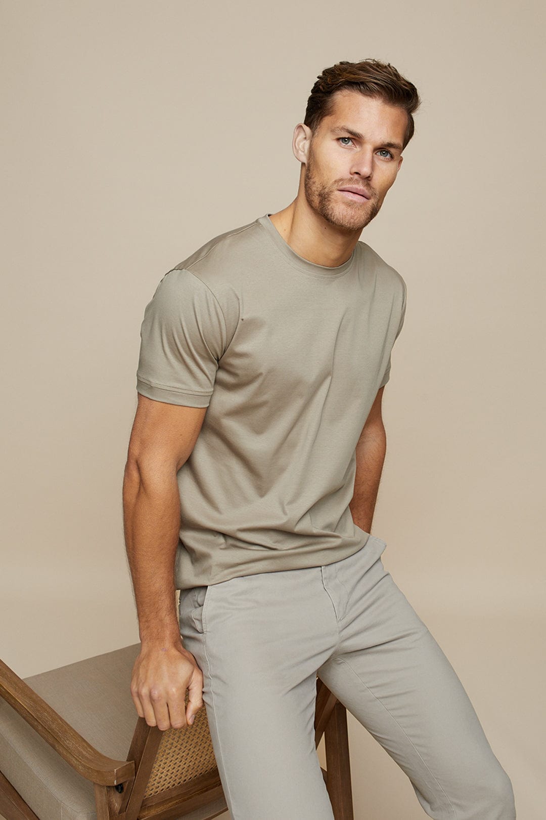 Shiny & Soft Men's T-Shirt in Mercerized Cotton – Leon