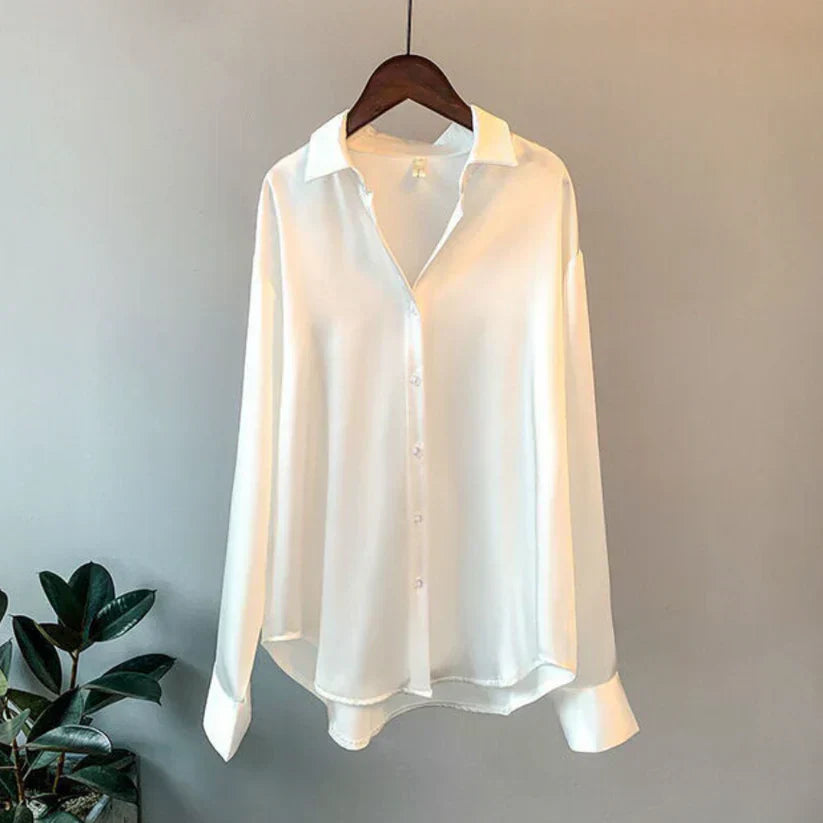 Stilvolle Satin Damenbluse - Elina