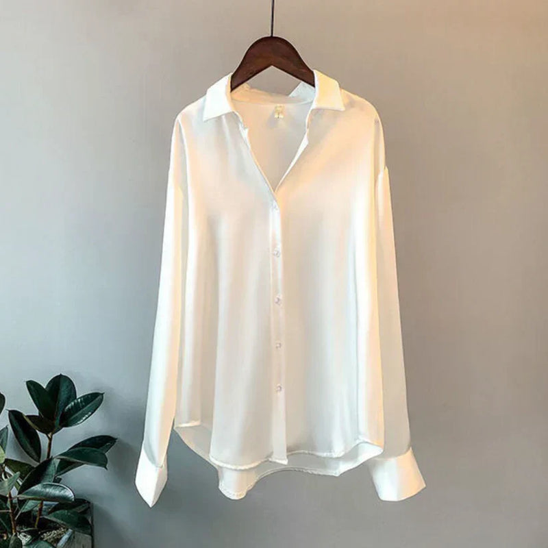 Stilvolle Satin Damenbluse - Elina