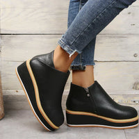 Trendige Damen Stiefeletten mit Reißverschluss und Plateau - Alessia