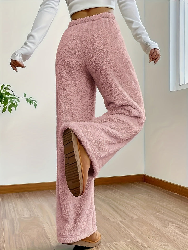 Weiche Teddy Sherpa Loungehose für Damen – Noémie