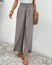 Damenhose mit hohem Bund & geometrischem Muster – Sapphira