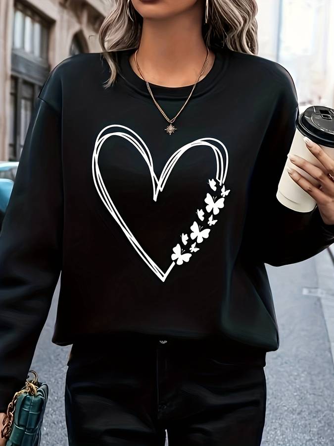 Damen Sweater mit Herzprint – Bonny
