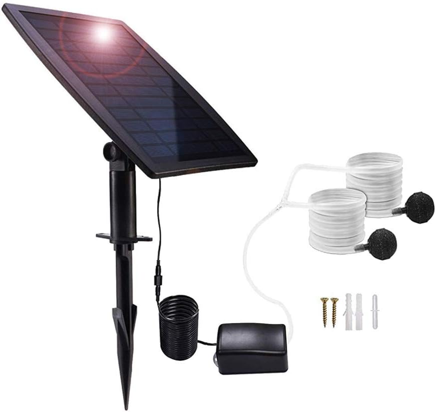Solarbetriebene Luftpumpen-Kit 2,5 W mit Schläuchen und Steinen