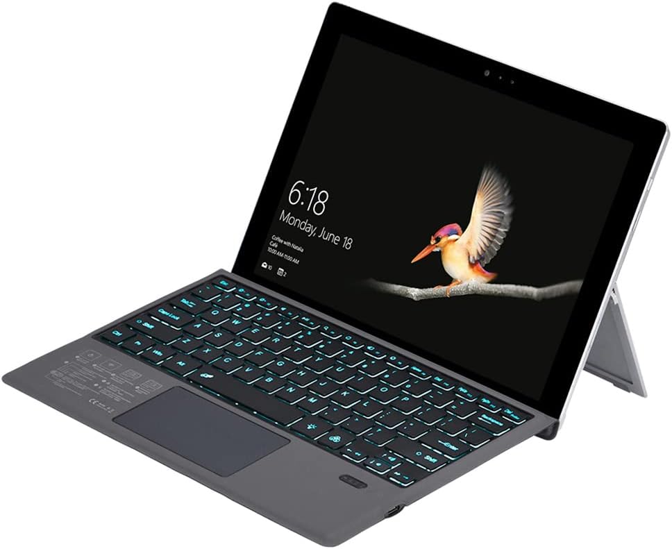 Kabellose Bluetooth-Tastatur mit Hintergrundbeleuchtung und Touchpad für Surface Pro – Nexora