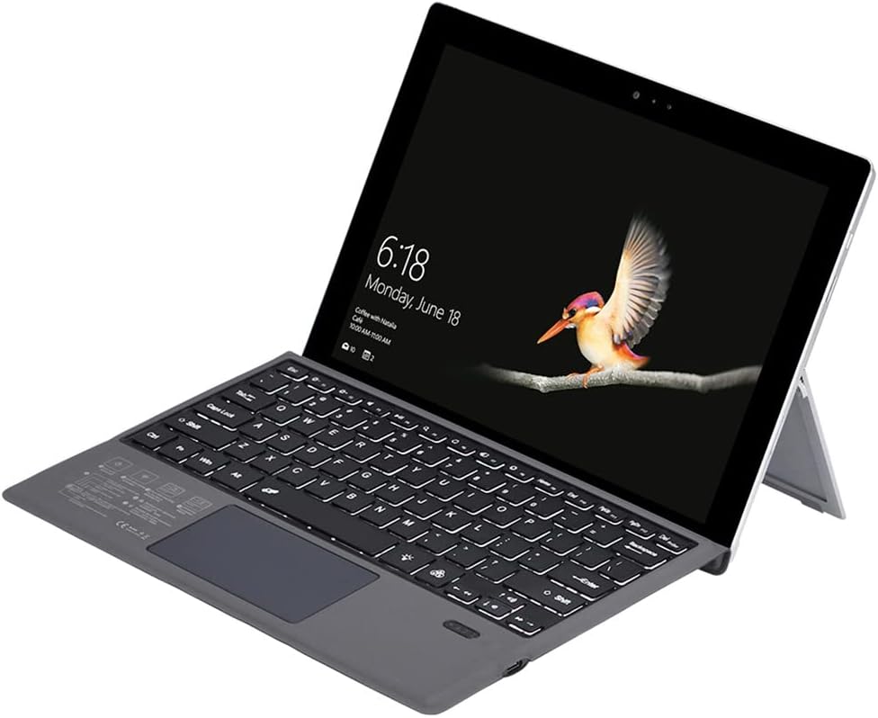 Kabellose Bluetooth-Tastatur mit Hintergrundbeleuchtung und Touchpad für Surface Pro – Nexora