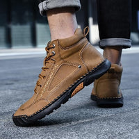 Handgefertigte wasserdichte orthopädische Stiefel für Männer – Fußgewölbestütze und rutschfeste Sohlen – Renvar
