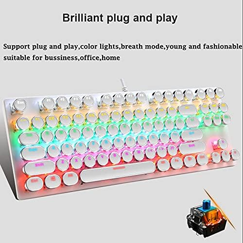 87-Tasten Mechanische Gaming-Tastatur RGB Hinterbeleuchtet Blaue Schalter