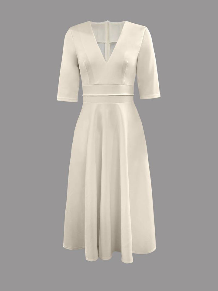 Retro Weißes A-Linien-Swingkleid – Vivienne