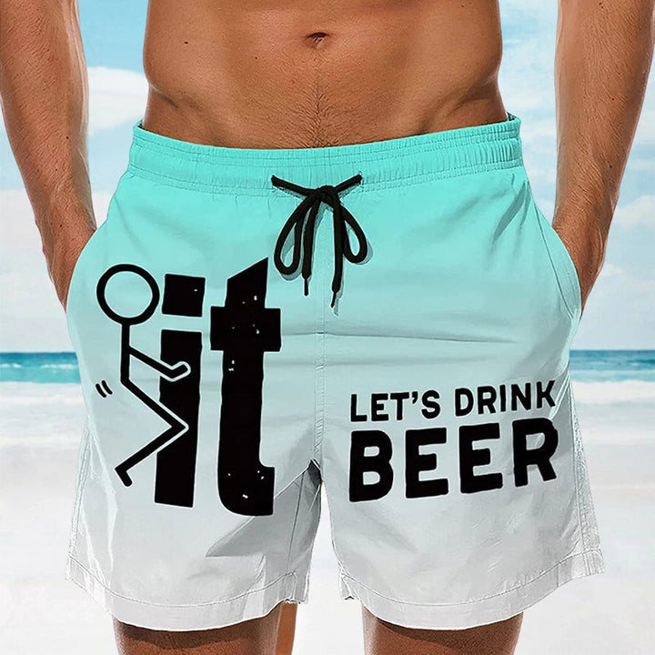 Hawaii Herren Badeshorts mit elastischem Bund – Fabio