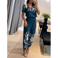 Trendy women's jumpsuit with short sleeves & wide leg – Alina