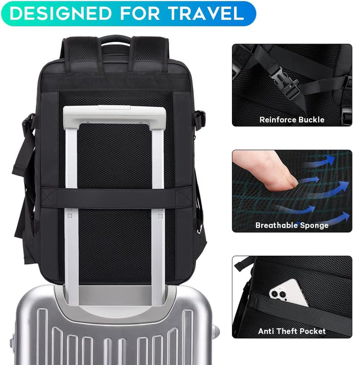 Erweiterbarer 26–45L Wasserdichter Reiserucksack mit Laptopfach & Duffle-Option