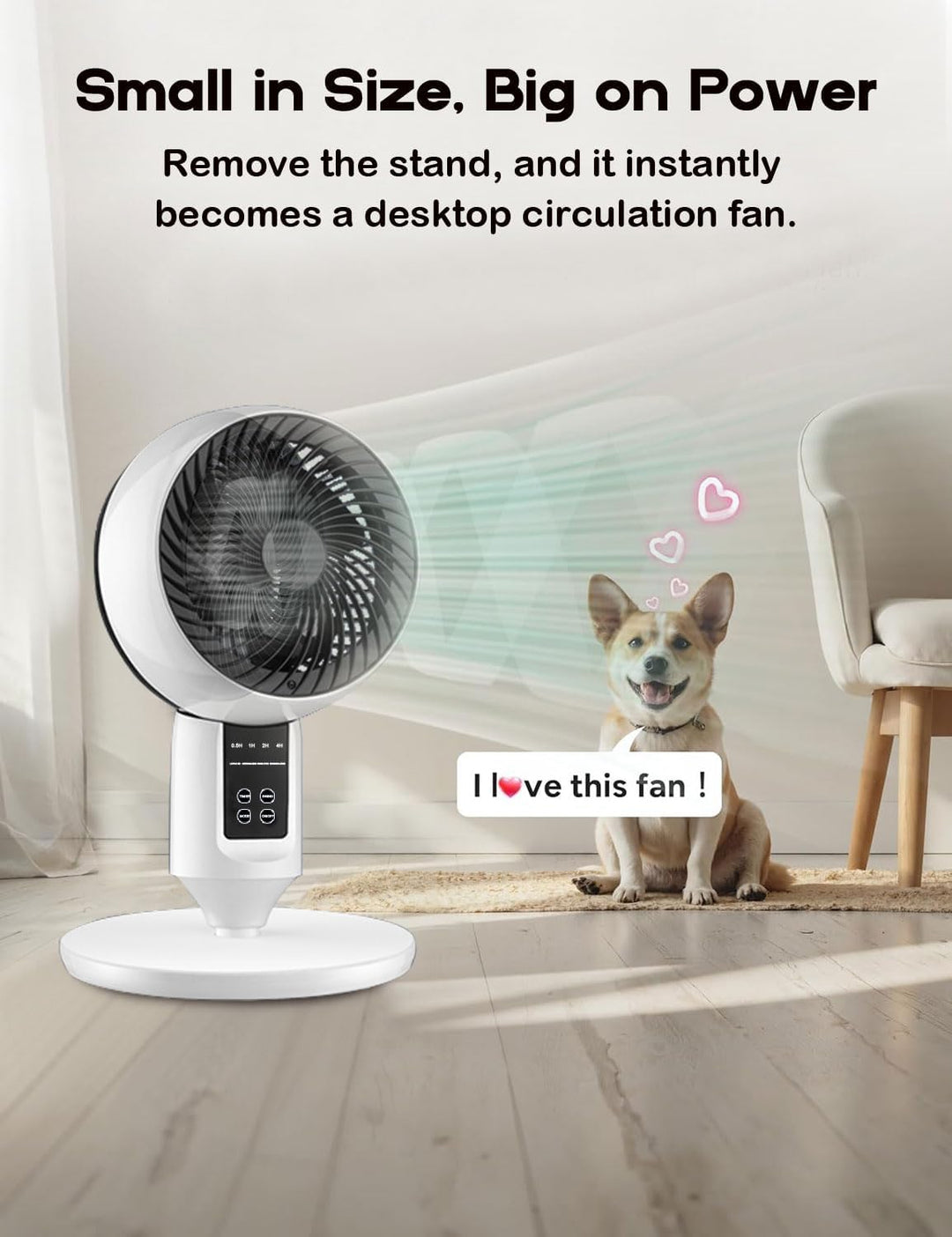 Einstellbarer Standventilator mit 3D-Oszillation – Aerion