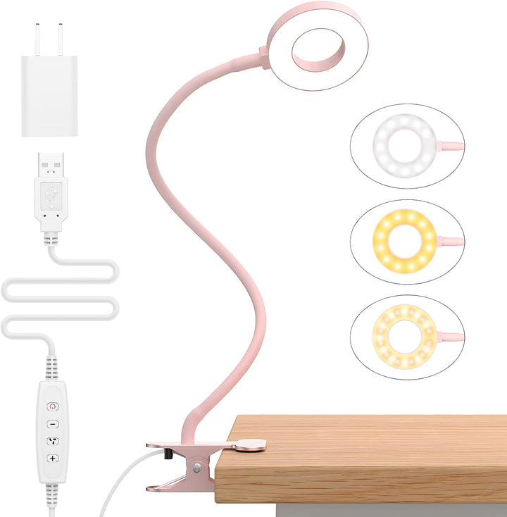 3 Farbmodi LED Schreibtischklemmlampe mit flexiblem Schwanenhals – Selvara (1+1 KOSTENLOS)