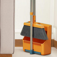 Große Besen- und Kehrschaufel-Set – langer Griff mit 180° drehbarem Besenkopf – Clavira