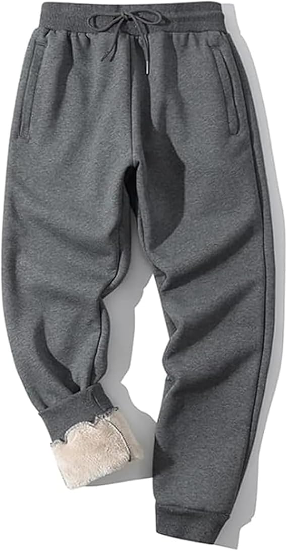 Heren Gevoerde Wintersweatpants - CozyFit