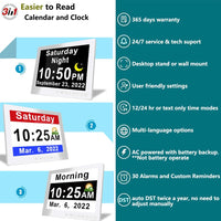 11,5-Zoll Digitaler Kalender Tagesuhr mit 19 Erinnerungen – Claryon