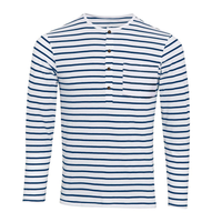 Gestreiftes Henley-Shirt mit langen Ärmeln – Dorian