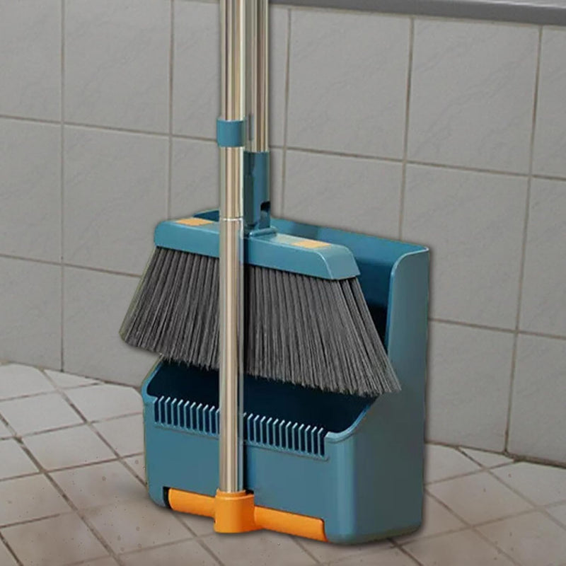 Große Besen- und Kehrschaufel-Set – langer Griff mit 180° drehbarem Besenkopf – Clavira