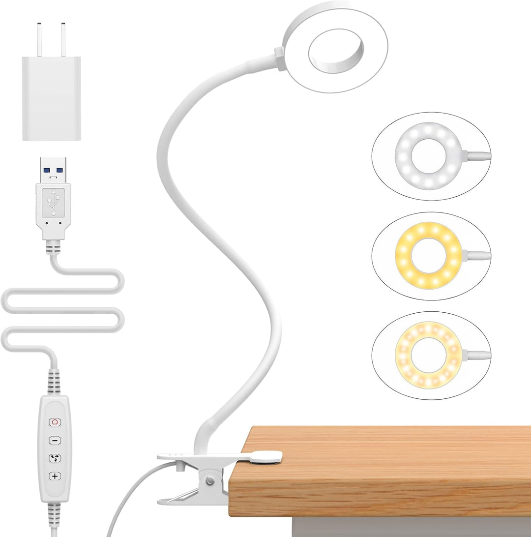3 Farbmodi LED Schreibtischklemmlampe mit flexiblem Schwanenhals – Selvara (1+1 KOSTENLOS)