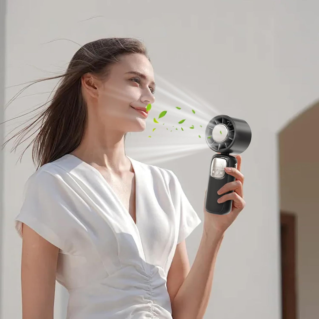 Tragbarer Faltbarer Handventilator mit LED-Anzeige 100 Geschwindigkeiten