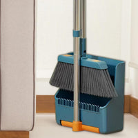 Große Besen- und Kehrschaufel-Set – langer Griff mit 180° drehbarem Besenkopf – Clavira