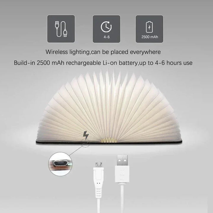 Zusammenklappbare Buchlampe mit warmem LED-Licht - StoryGlow