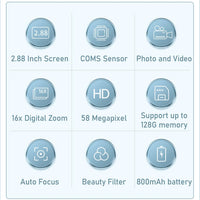 4K Kompakte Digitalkamera mit 58MP Fotos und 16-fachem Zoom – Lumora