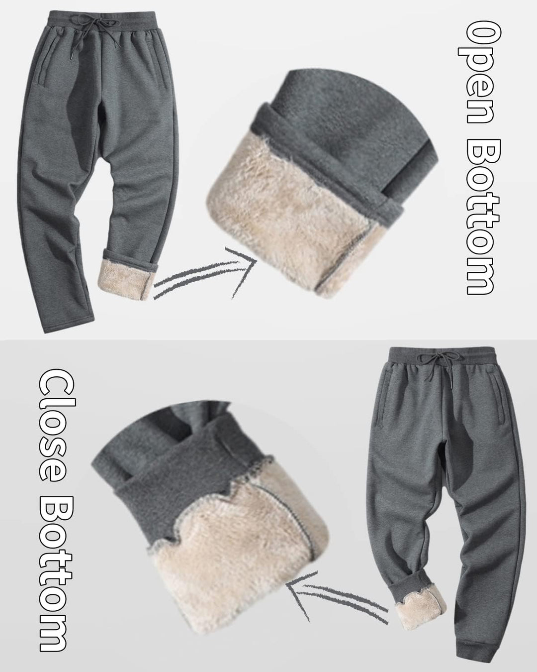 Heren Gevoerde Wintersweatpants - CozyFit