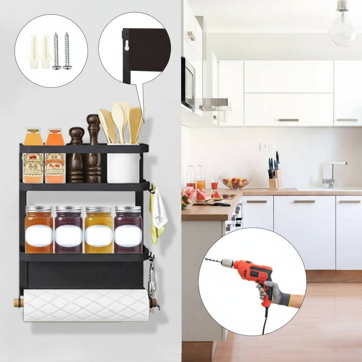 Magnetisches Kühlschrank-Gewürzregal mit Papiertuchhalter – Oryden