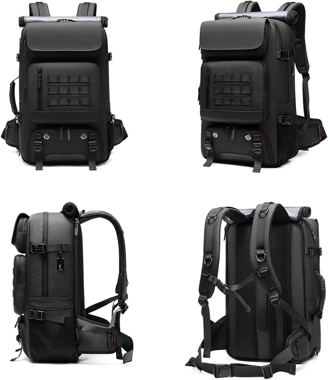 50L wasserdichter Reiserucksack mit Schuhfach und USB-Anschluss