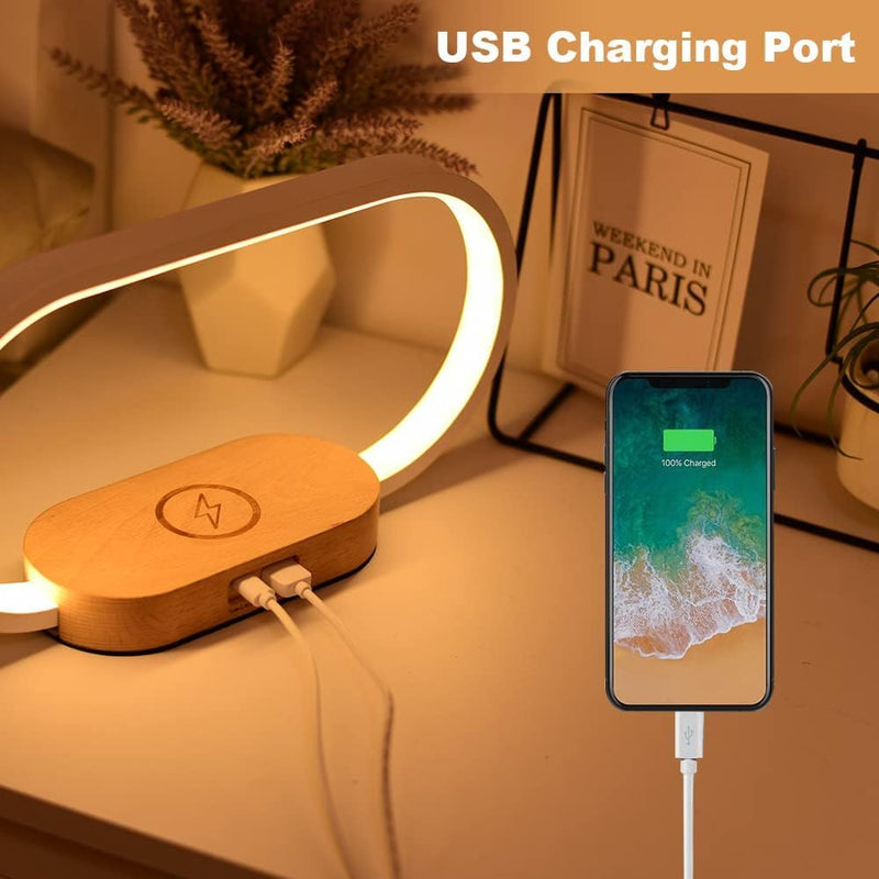 Kabellampe mit Wireless Charging und Uhr – Lumora