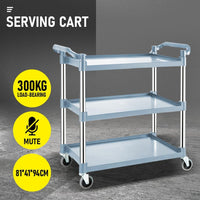 3-Tier-Rollservicewagen mit verriegelbaren Rädern – ServePro
