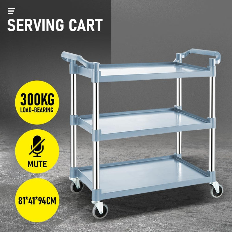 3-Tier-Rollservicewagen mit verriegelbaren Rädern – ServePro