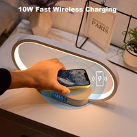 Kabellampe mit Wireless Charging und Uhr – Lumora