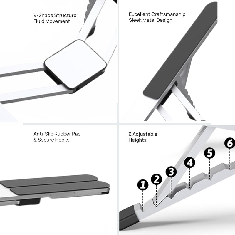 Verstellbarer Laptopständer – Faltbare Kühlhalterung für Notebooks für Büro und Reisen – Orvane