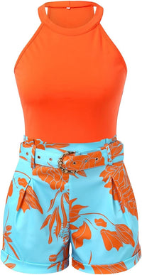 Zweiteiliges Sommer-Set Damen mit Blumenmuster – Soraya