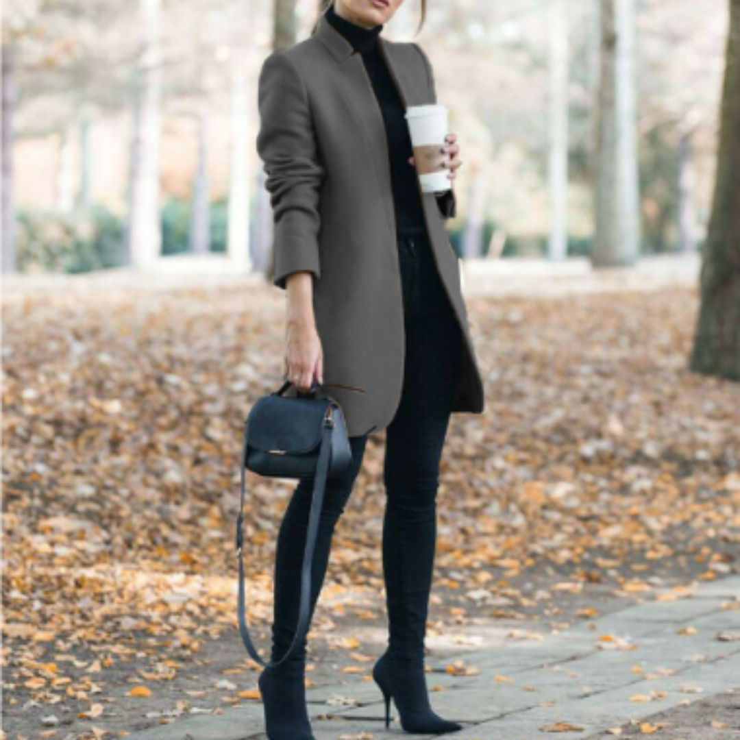 Damen Stehkragen Wintermantel mit zeitlosem Design – Reginel