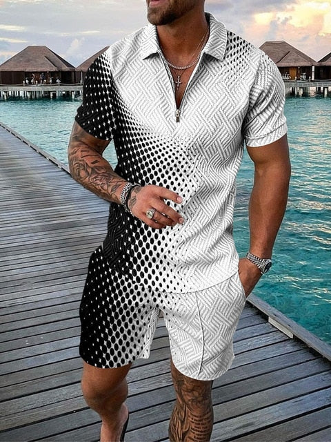 Zweiteiliges Herren Sommer Outfit mit Polo und Shorts – Damon