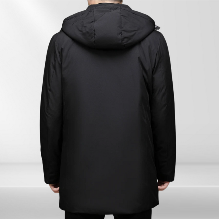 Klassische Herren Kapuzenjacke mit Entendaunenfüllung – Matteo