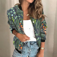 Trendige Bedruckte Damen Reißverschlussjacke - Faye
