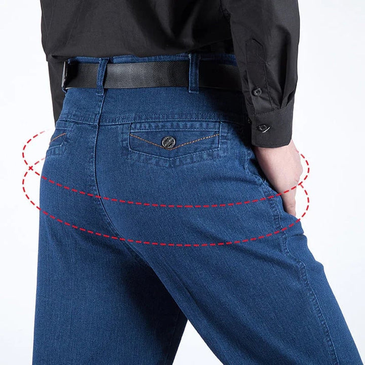 Herrenjeans mit Hoher Taille und Geradem Bein – Tobias