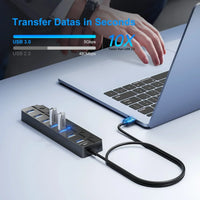 7-Port USB 3.0 High-Speed Hub with Power Switch & Long Cable (Buy 1, Take 1 FREE)-4-P all 3.0 30cm-State of Style