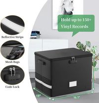 Feuerfester Aufbewahrungskoffer für Schallplatten – Wasserdichter Organizer für 150+ 12-Zoll-Schallplatten – Arcion