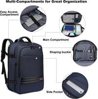 Erweiterbarer 45–55L Wasserdichter Reiserucksack mit 46,5 cm Laptopfach