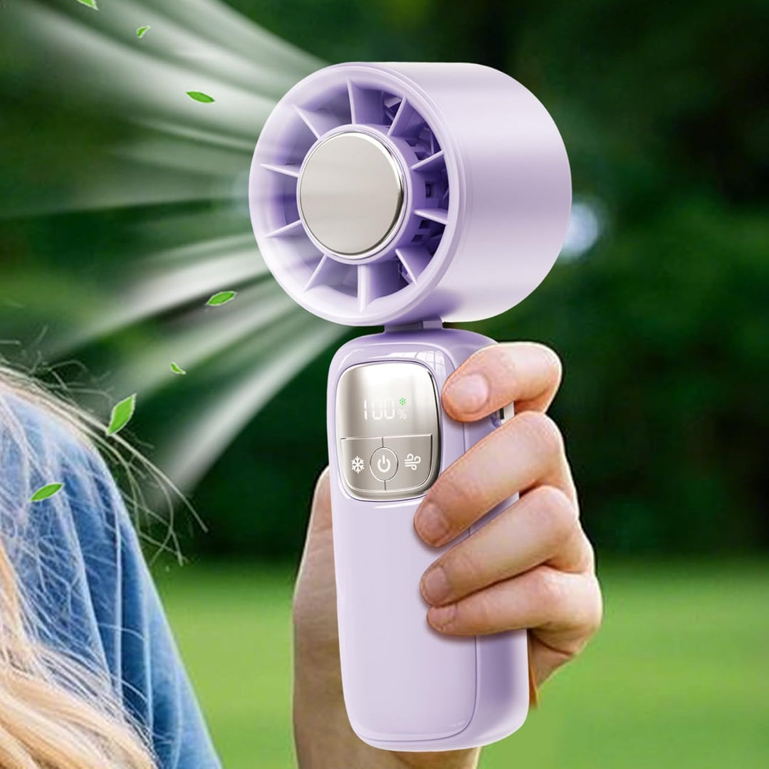 Tragbarer Faltbarer Handventilator mit LED-Anzeige 100 Geschwindigkeiten