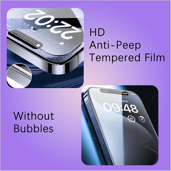 3-in-1 iPhone Bildschirmschutz - iShield Datenschutz