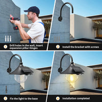 Solarbewegungsmelder für Scheunenwände mit 3 Modi und Flexarm-Design (2er-Pack) – Halden